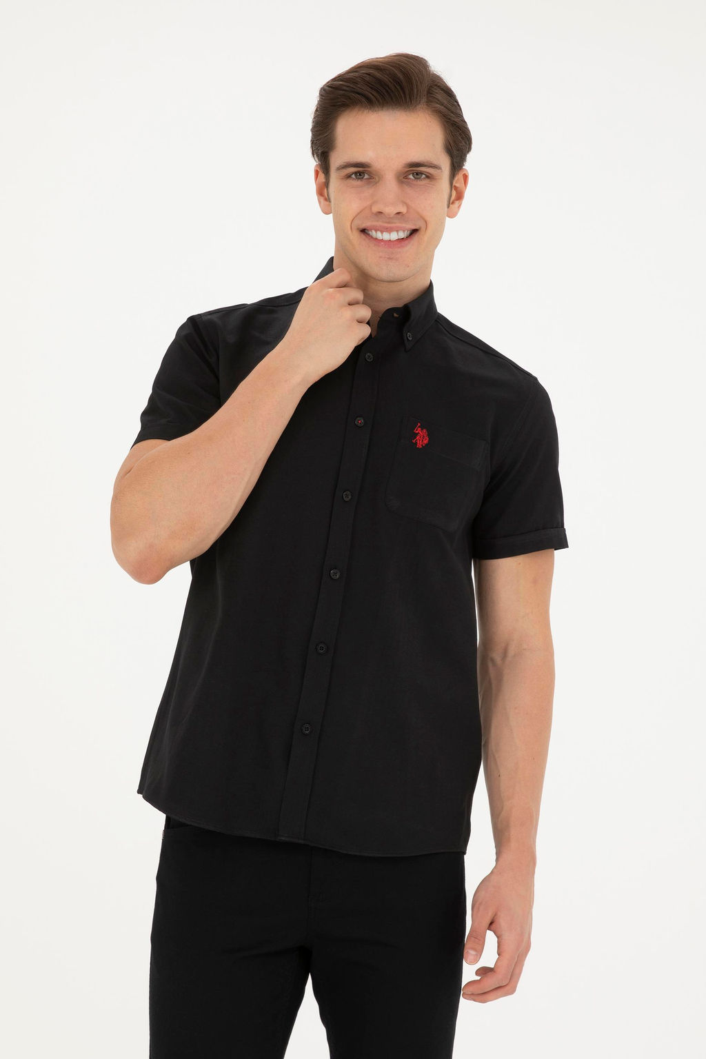 Мужская черная рубашка с коротким рукавом - U.s. polo assn фото 10