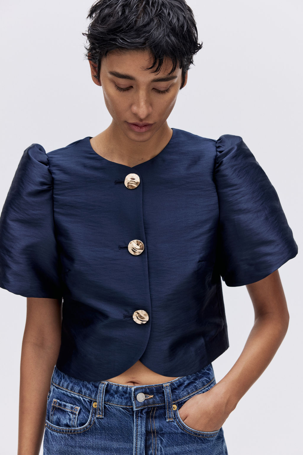 Blusa con manga puffy - H&m фото 4