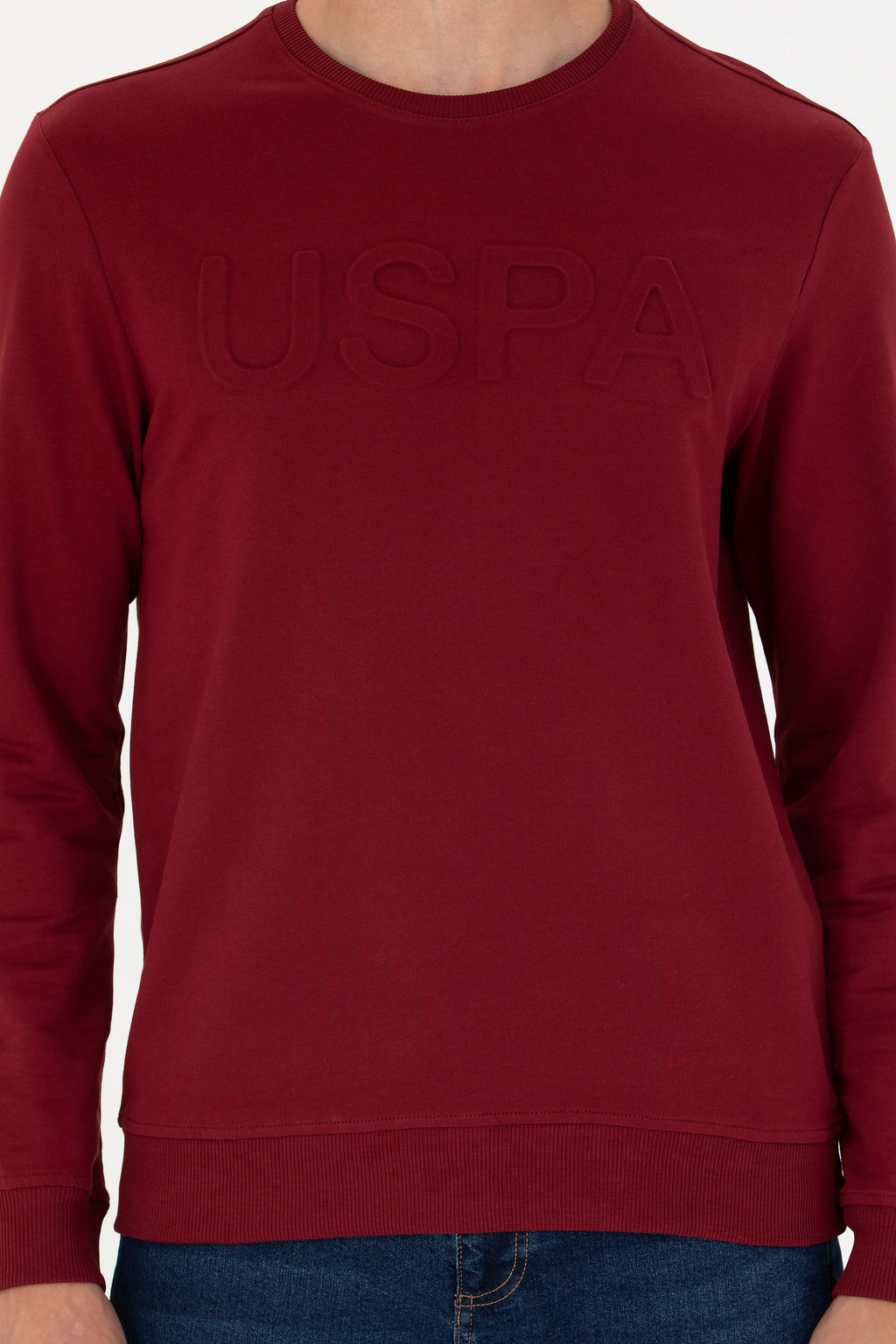 U. S. Polo Assn / Мужской бордово-красный базовый свитшот - U.s. polo assn фото 19