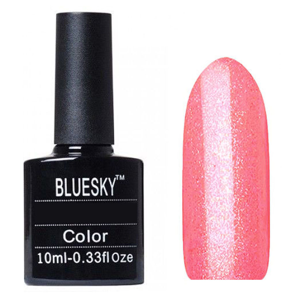 Bluesky Гель-лак для ногтей / Classic 133 SH, кораллово-розовый с шиммером, 10 мл