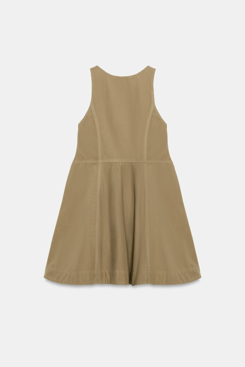 VESTIDO POPEL?N LAVADO / Khaki oscuro