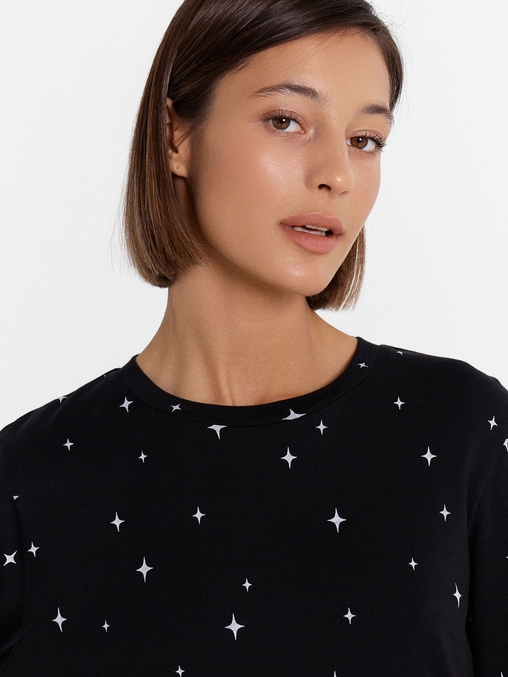 Комплект женский (джемпер, брюки) черный со звездной россыпью звездная россыпь на черном 592468