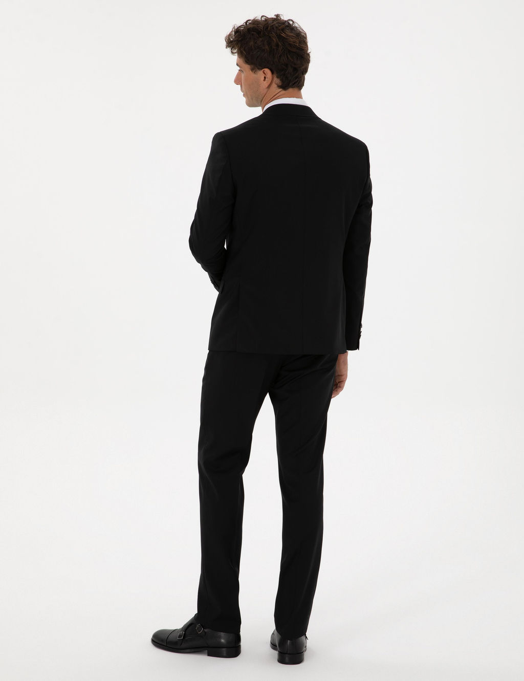 Siyah Slim Fit %100 Y_n Tak_m Elbise