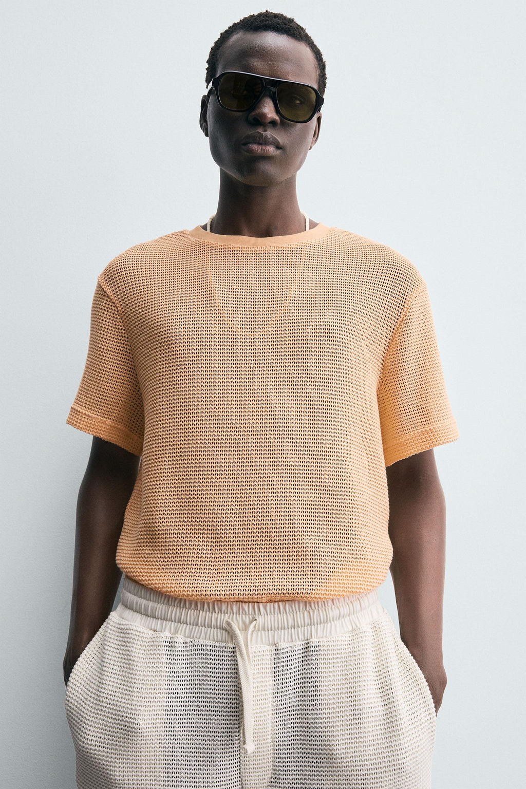 OPEN TEXTURED T-SHIRT - Zara фото 5