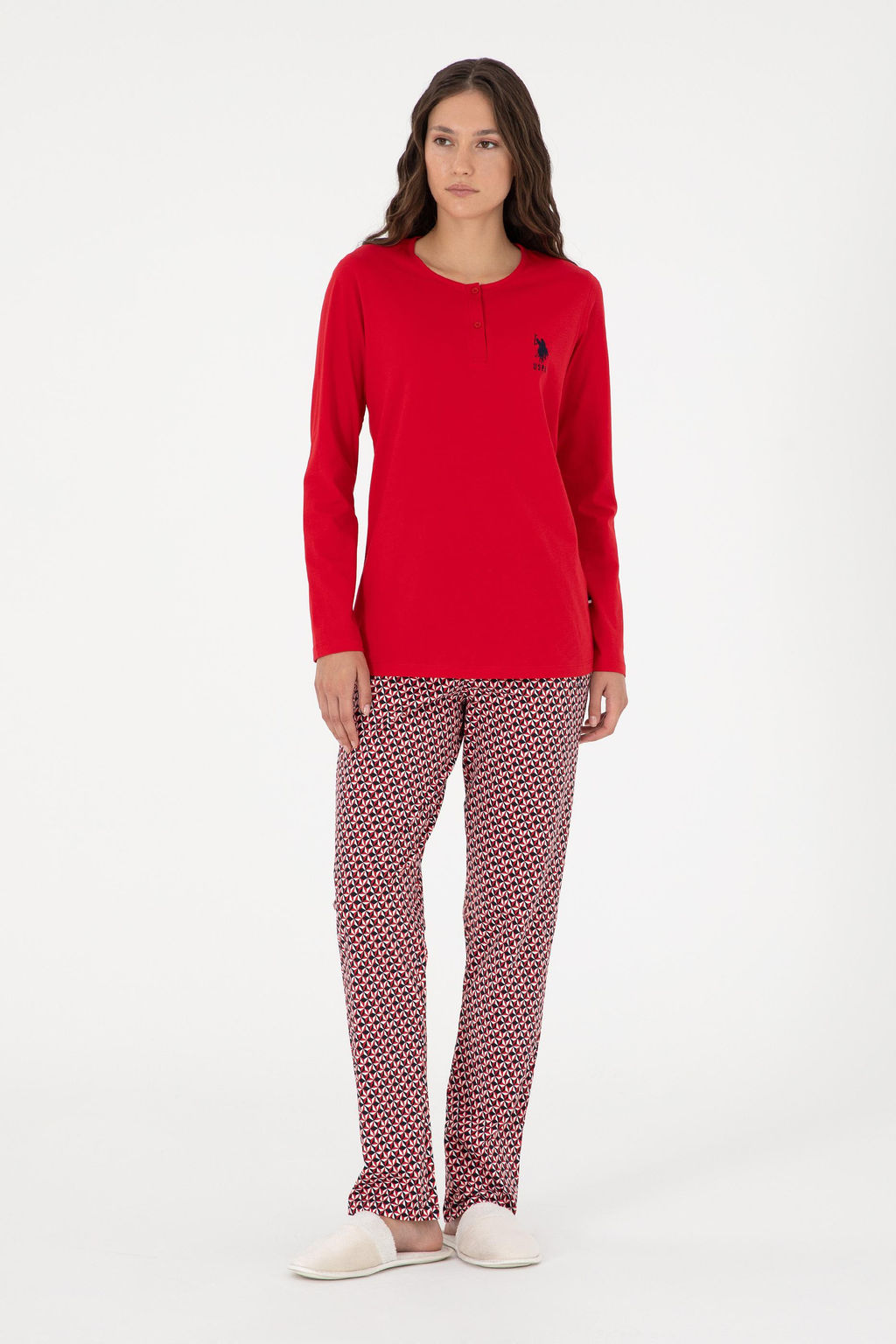 Женский красный пижамный комплект Неожиданная скидка в корзине - U.s. polo assn фото 2