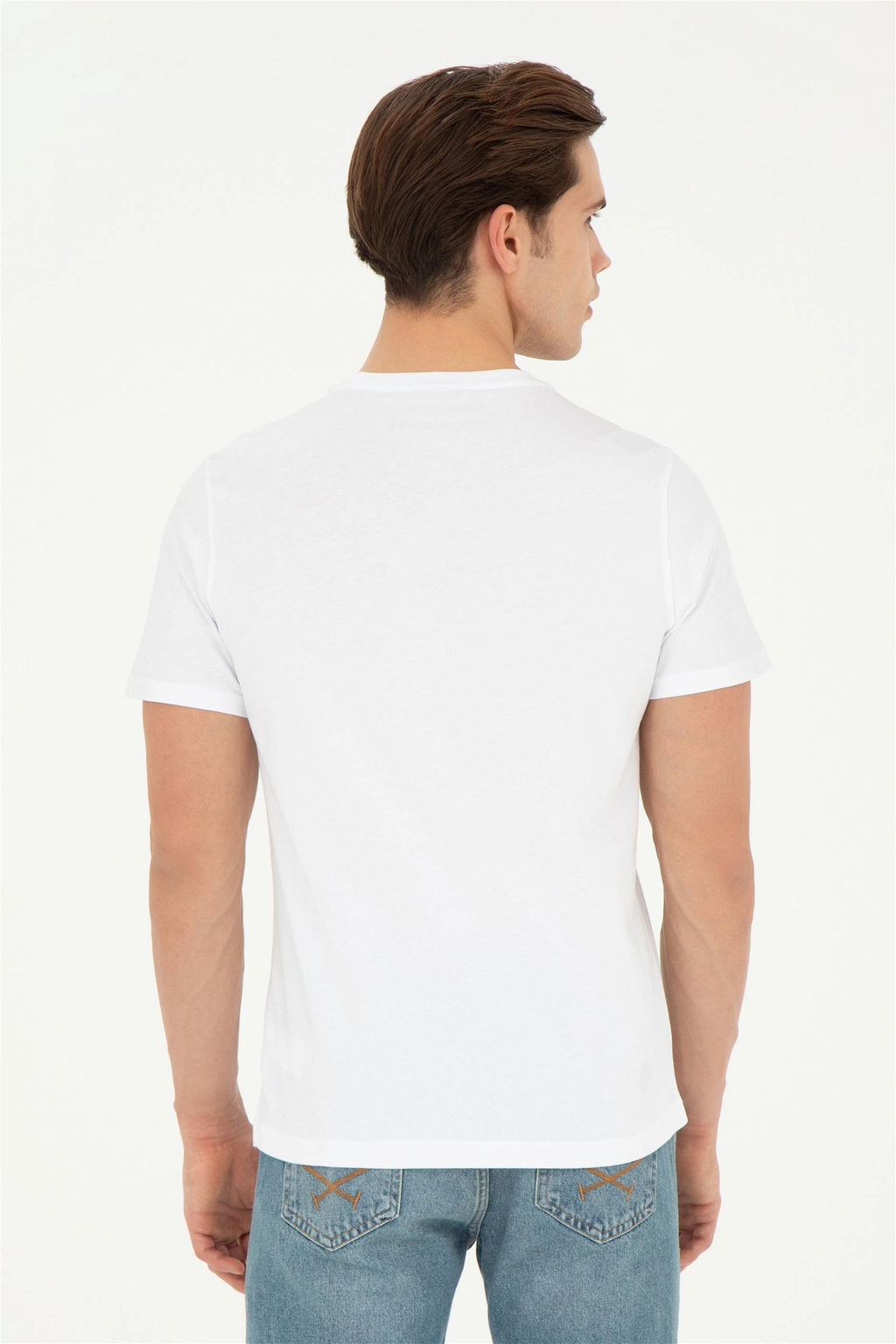 Мужская белая базовая футболка - U.s. polo assn фото 5