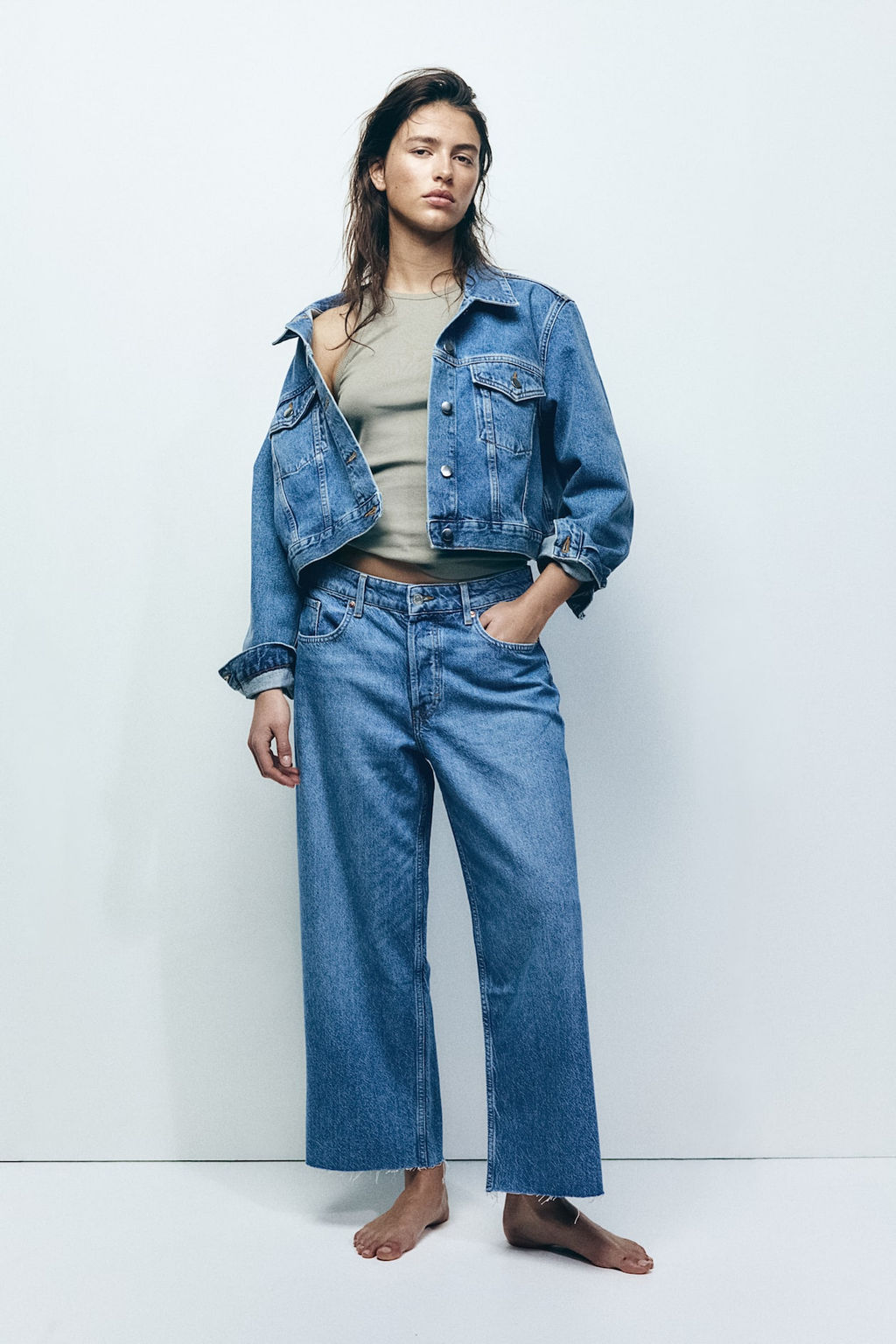 Baggy Wide Low Ankle Jeans - H&m фото 2