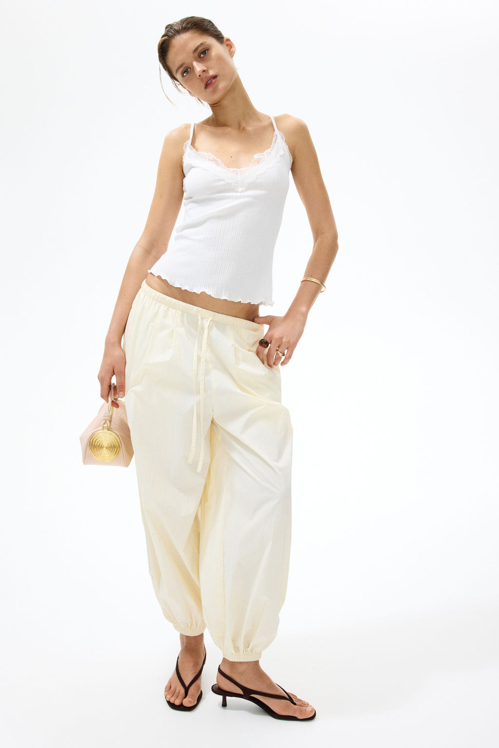 Top en punto pointelle con ribete de encaje - H&m фото 5