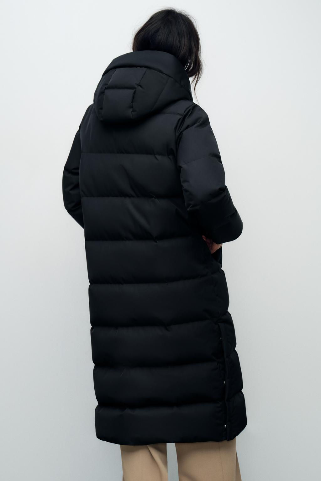 LONG HOODED WATER AND WIND-PROOF PUFFER JACKET - Zara фото 4