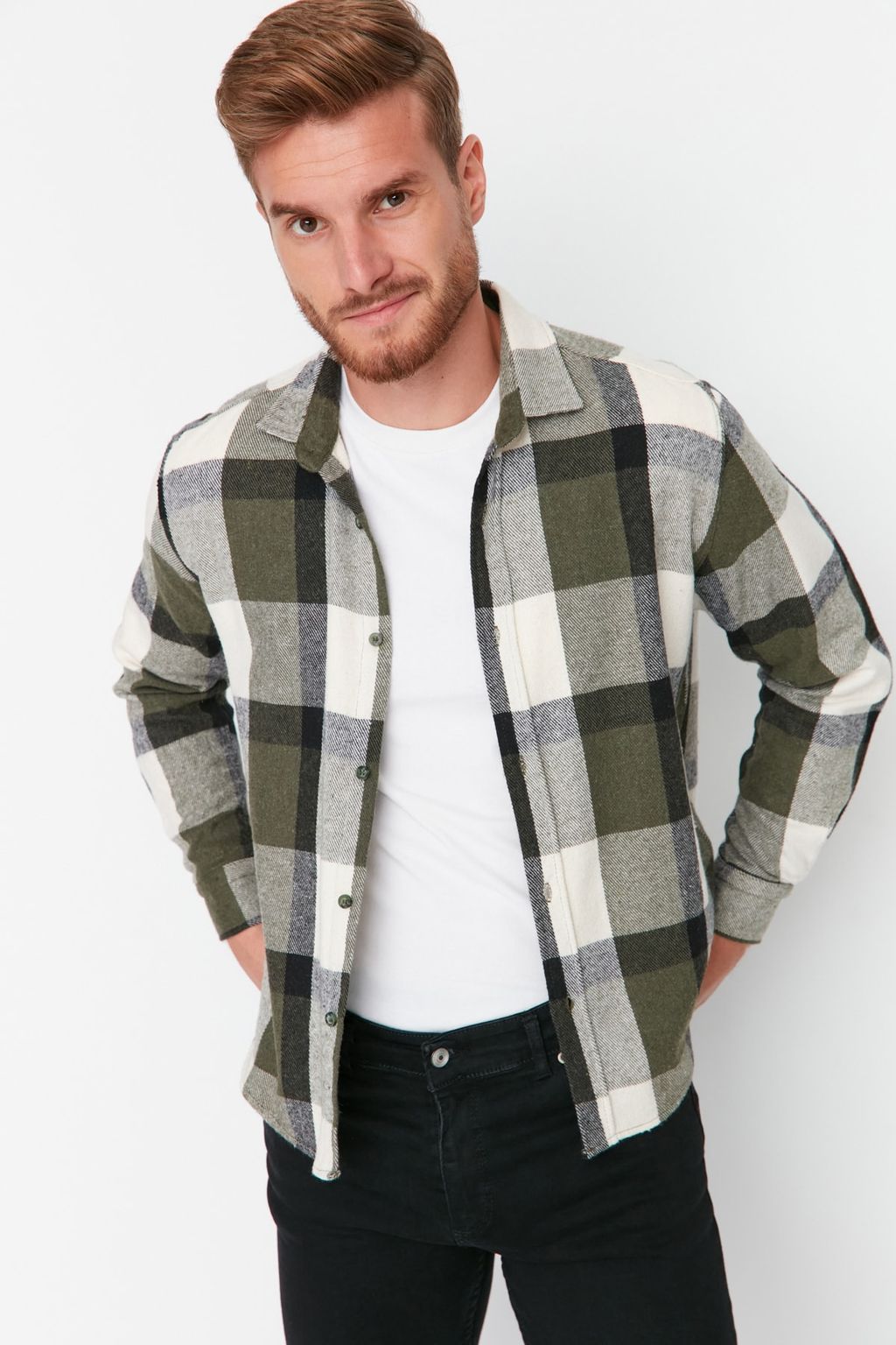 TRENDYOL MAN Lacivert Regular Fit K?sl?k Oduncu Kareli Gomlek TMNAW21GO0730 - Trendyolmilla фото 15