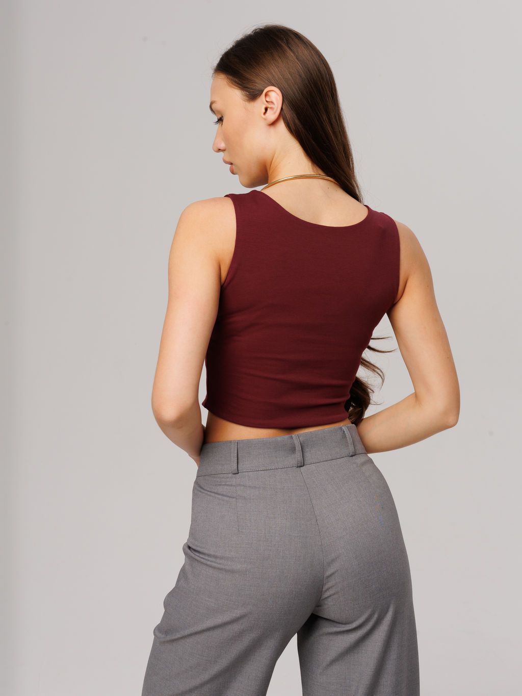 Женский укороченный топ Lingeamo темно-бордовый ЛТ-09 (28)  фото 6