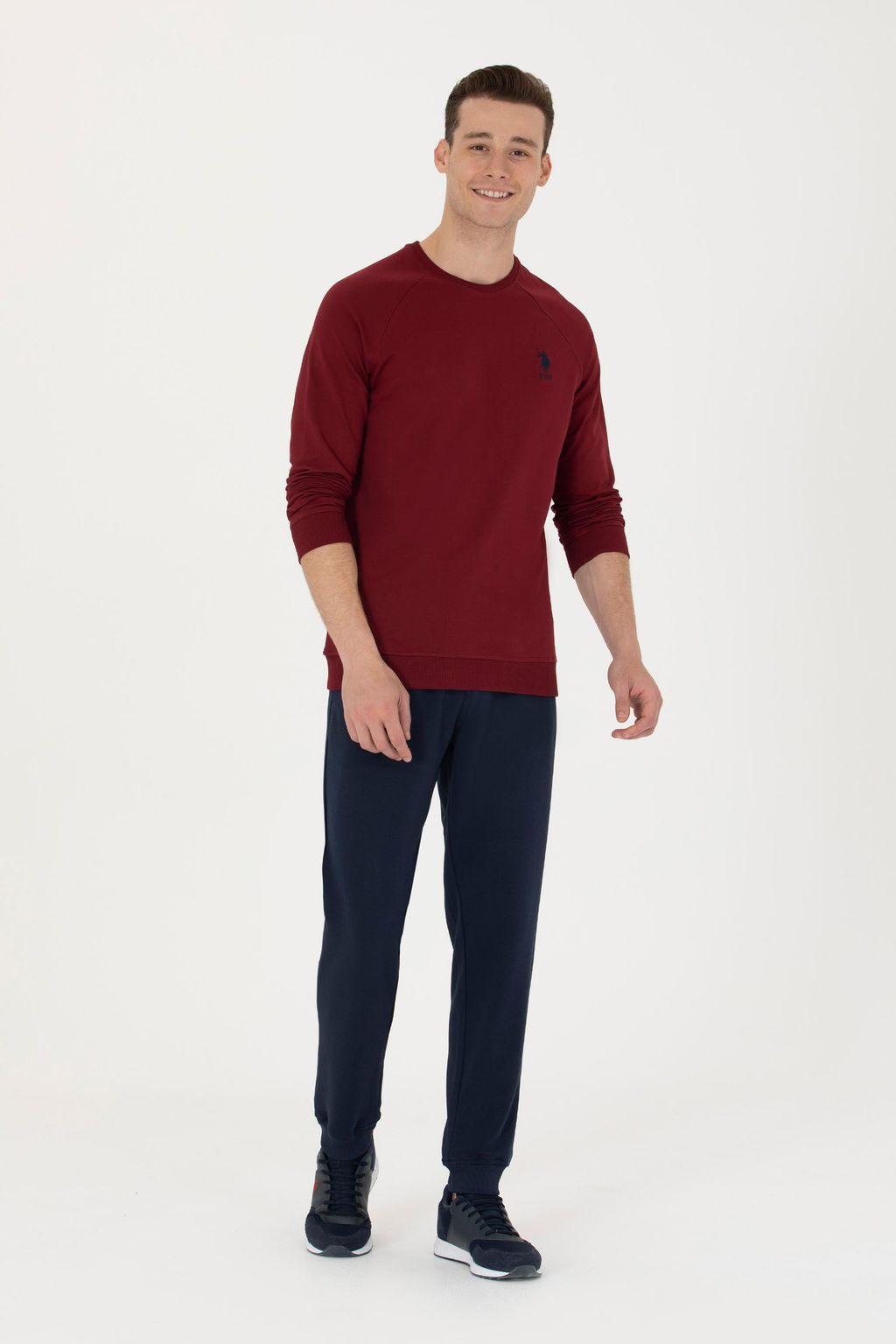U. S. Polo Assn / Мужской бордово-красный базовый свитшот - U.s. polo assn фото 18