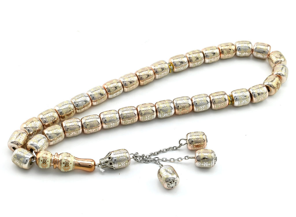 Четки бочонок 11*12мм цв.белый, 33 бусины, 41см