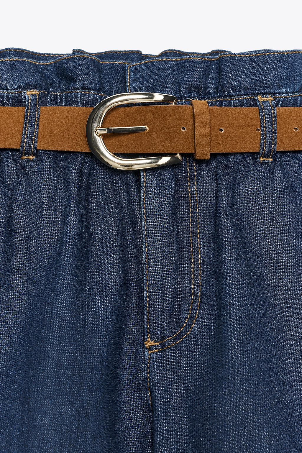BELTED PAPER BAG BERMUDA SHORTS - Zara фото 8