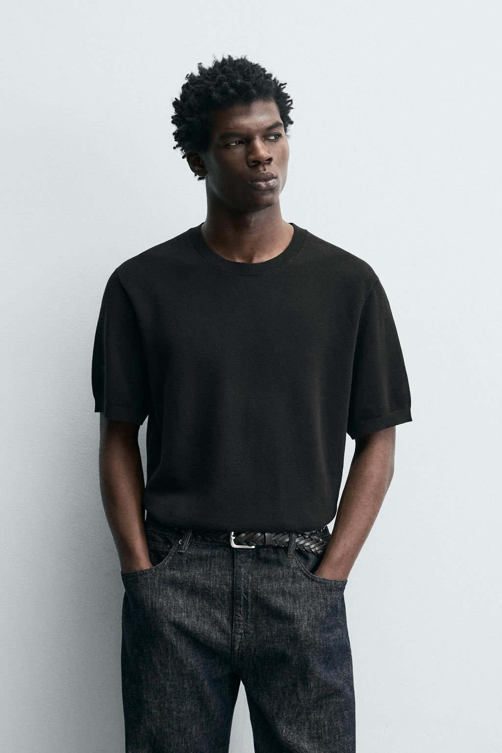 CAMISETA PUNTO RELAXED FIT / Chocolate