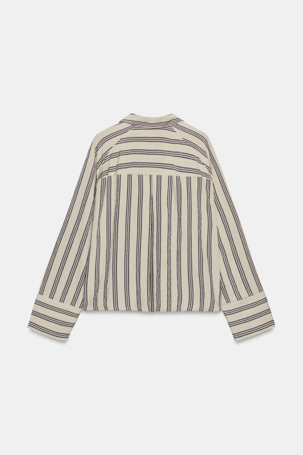 CAMISA OVERSIZE RAYAS ZW COLLECTION / Beige / Marino - Zara фото 9