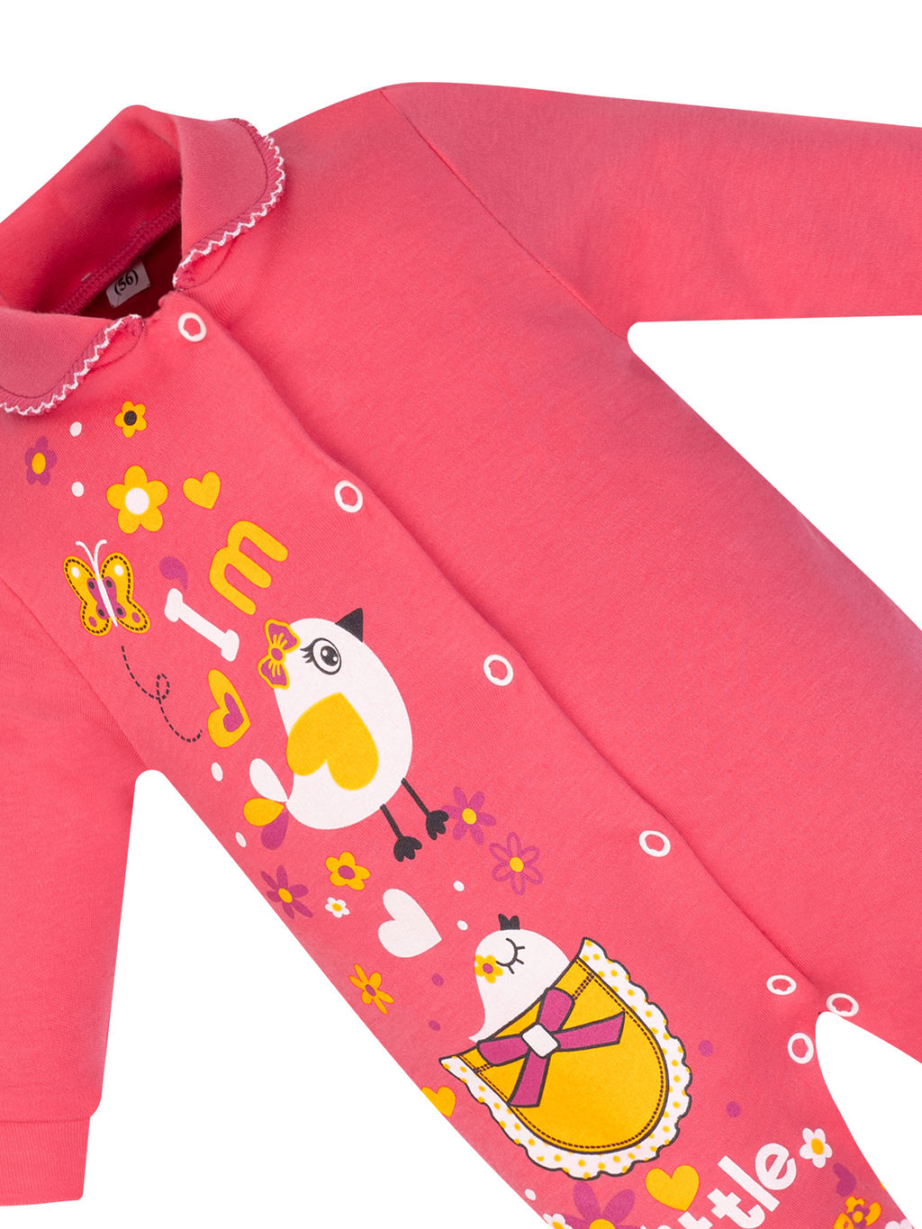 Комбинезон ясельный фуксия принт птички