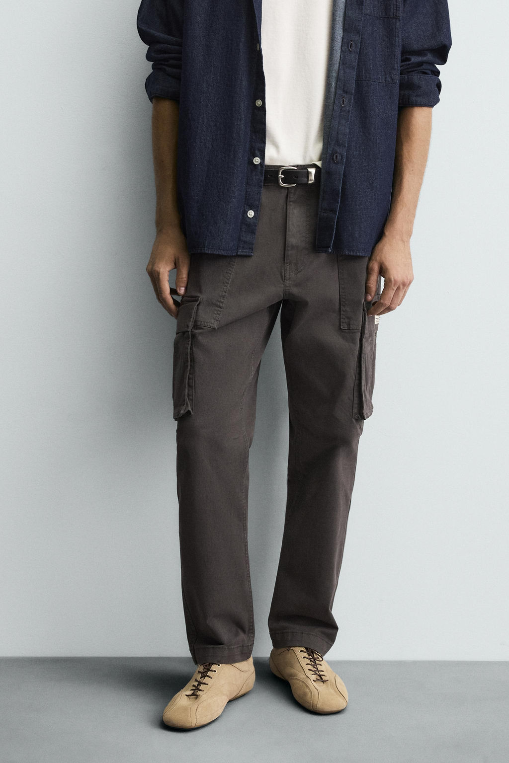 RELAXED FIT CARGO TROUSERS - Zara фото 19