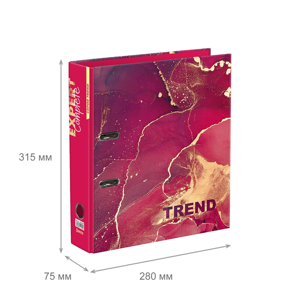 Expert Complete Регистратор ламинир. Marbling 75 мм 10 шт. Trend A4 арочный механ. глянцевый розовый EC751704