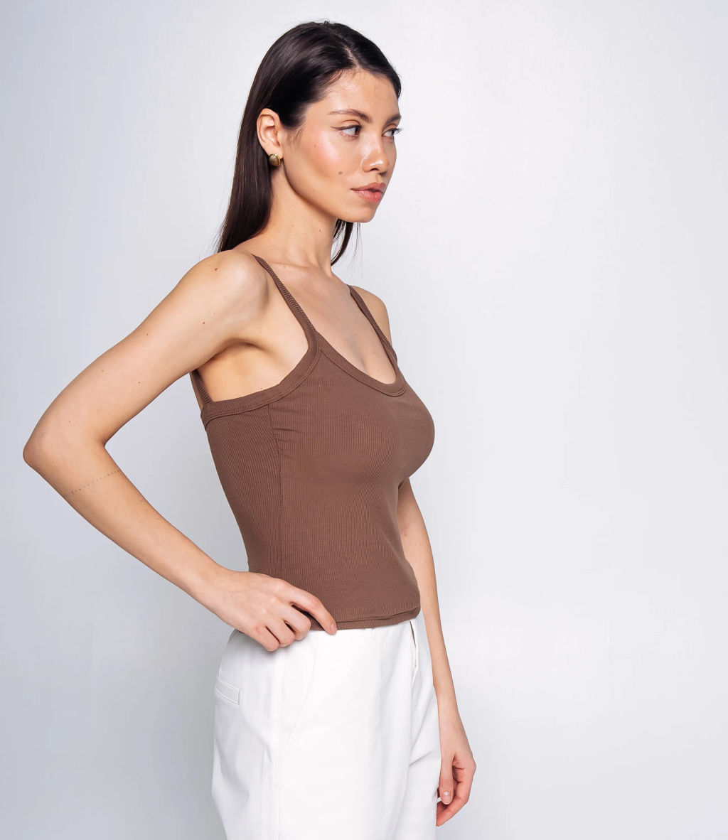 Топ #КТ6607 (4), коричневый