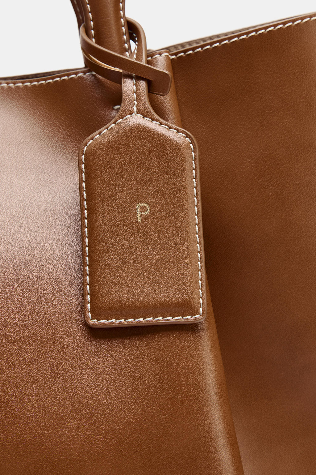 BOLSO SHOPPER PINZAS / Tostado oscuro - Zara фото 5