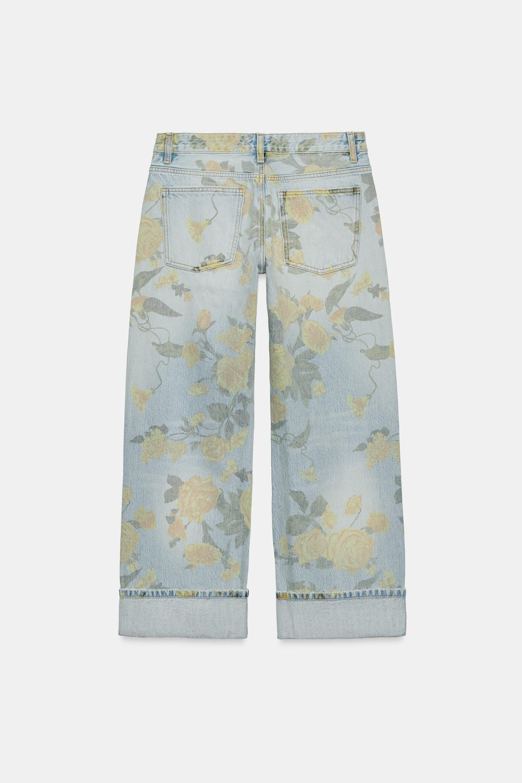 JEANS TRF LOOSE FOLDED ESTAMPADO TIRO BAJO / Celeste - Zara фото 3