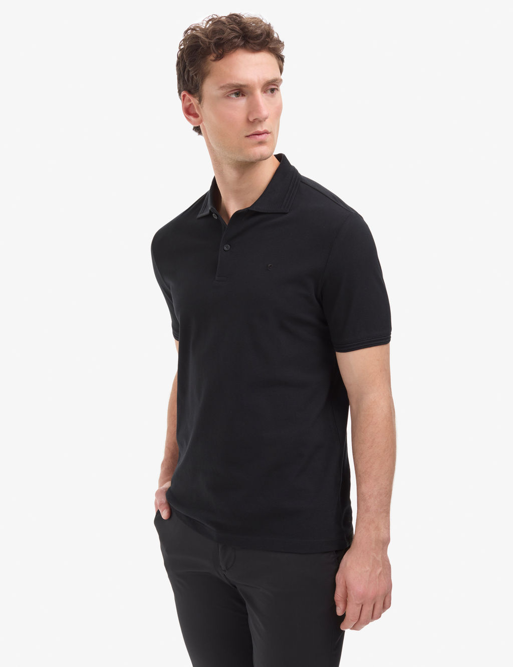 Siyah Regular Fit %100 Pamuk K_vr_lmaz D__meli Polo Yaka Basic Ti__rt