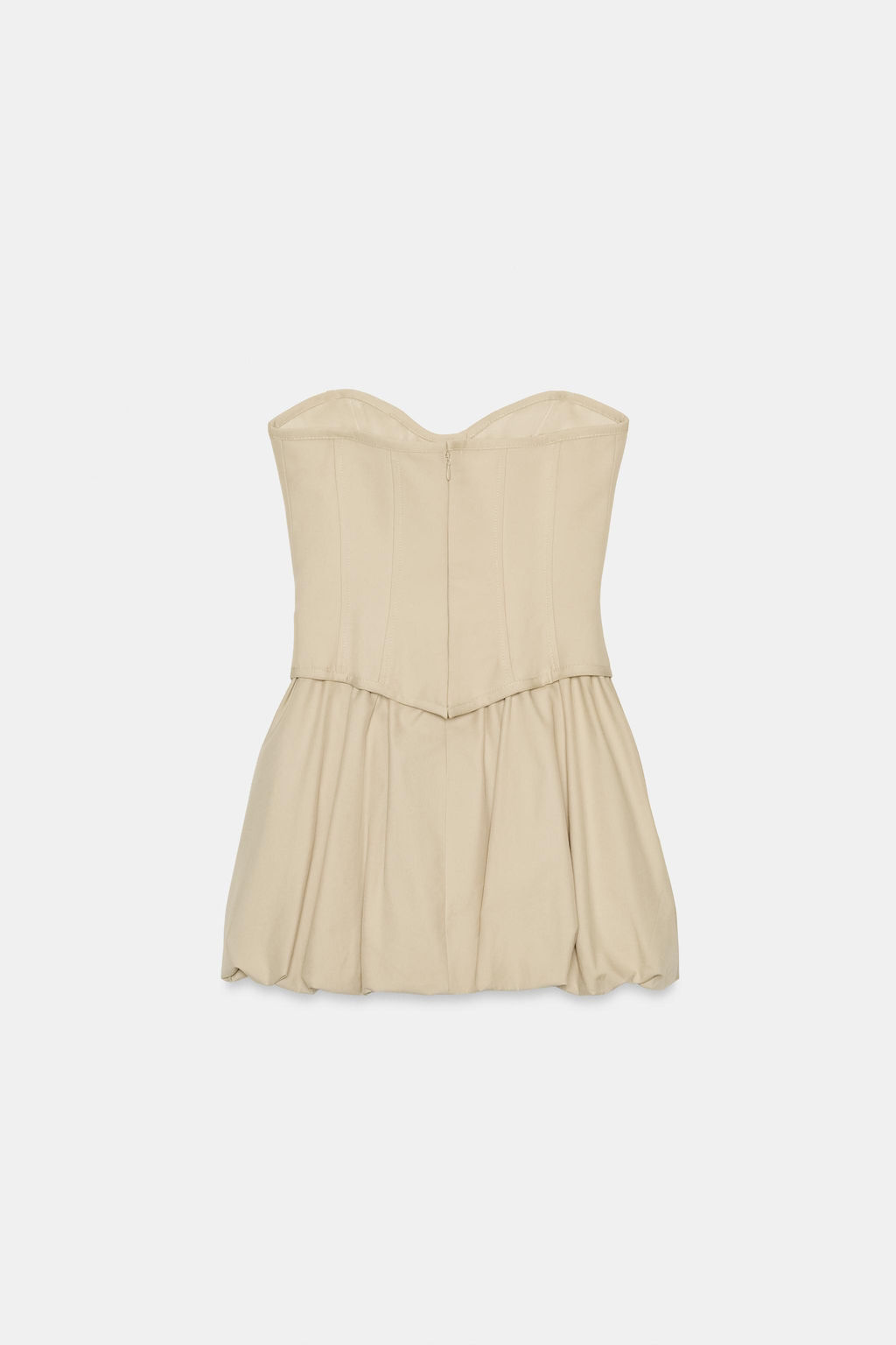 VESTIDO CORTO CORSETERO / Beige - Zara фото 5