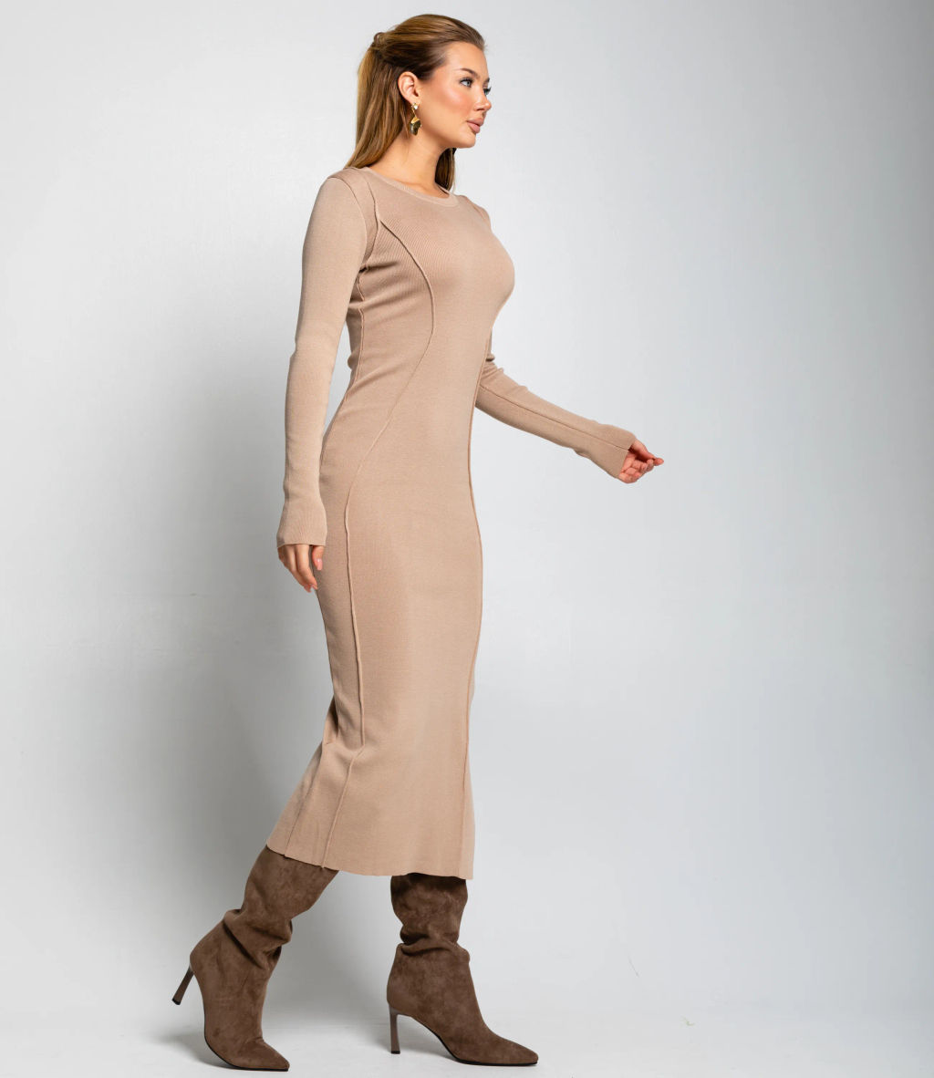 Платье #КТ02179, бежевый - Dommod фото 3