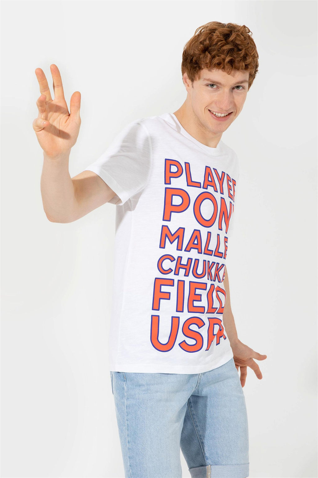 U. S. Polo Assn Мужская белая футболка с круглым вырезом - U.s. polo assn фото 7