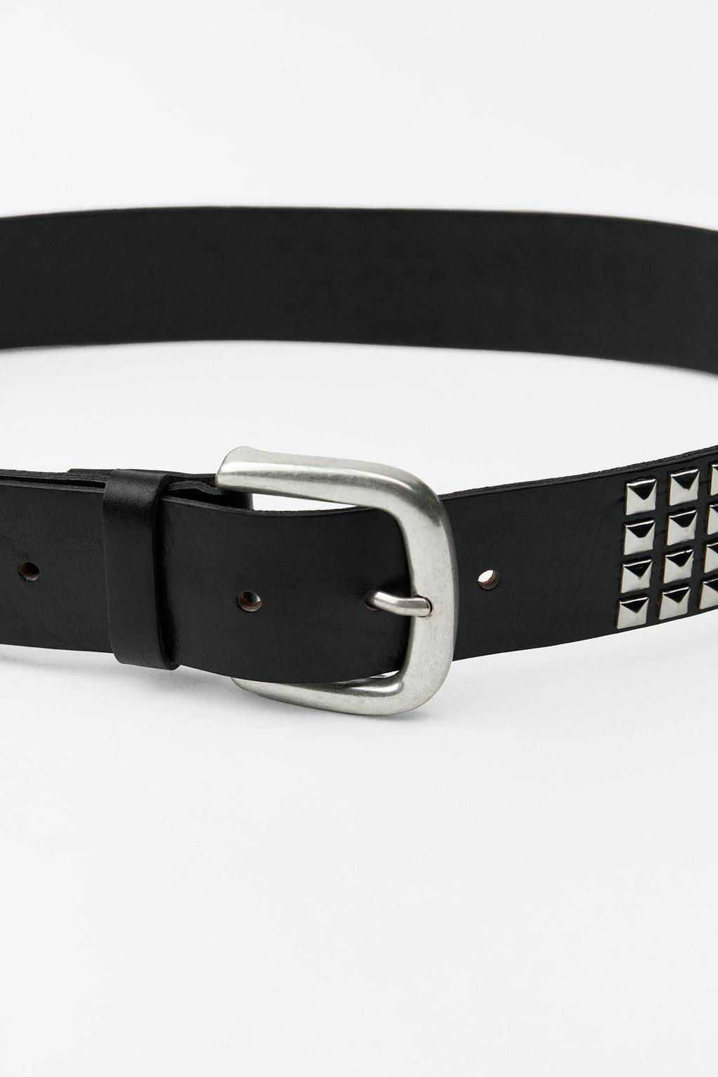 STUDDED LEATHER BELT - Zara фото 3