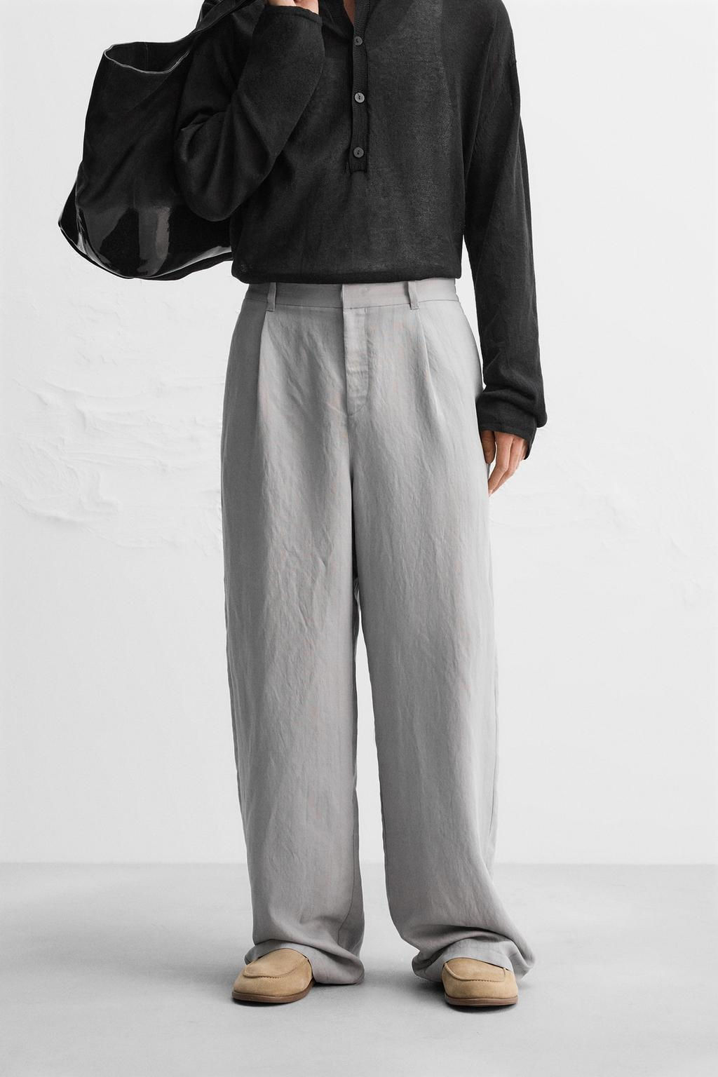 RELAXED FIT FLOWING TROUSERS - Zara фото 6