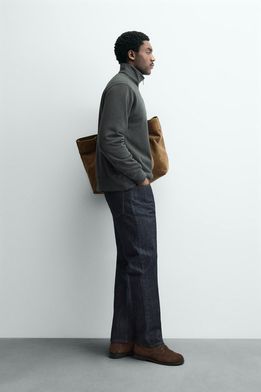 BASIC QUARTER-ZIP SWEATSHIRT - Zara фото 4