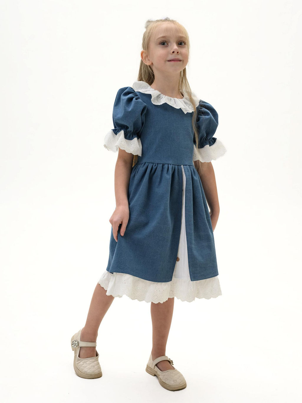 ДЛ 26-5 платье для девочки ЗАБАВА джинс