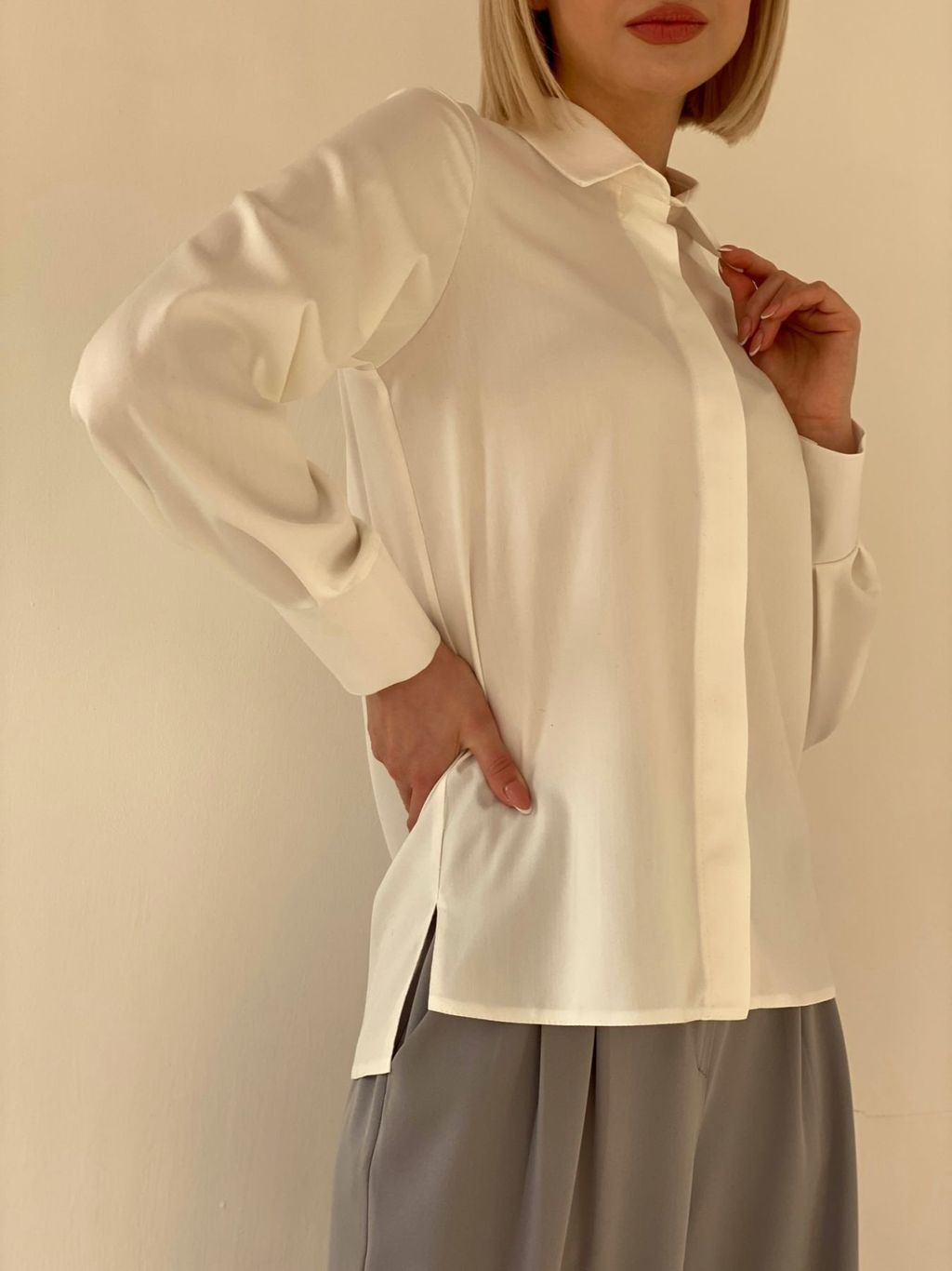 Рубашка с супатной застёжкой свободного силуэта - Martichelli фото 9