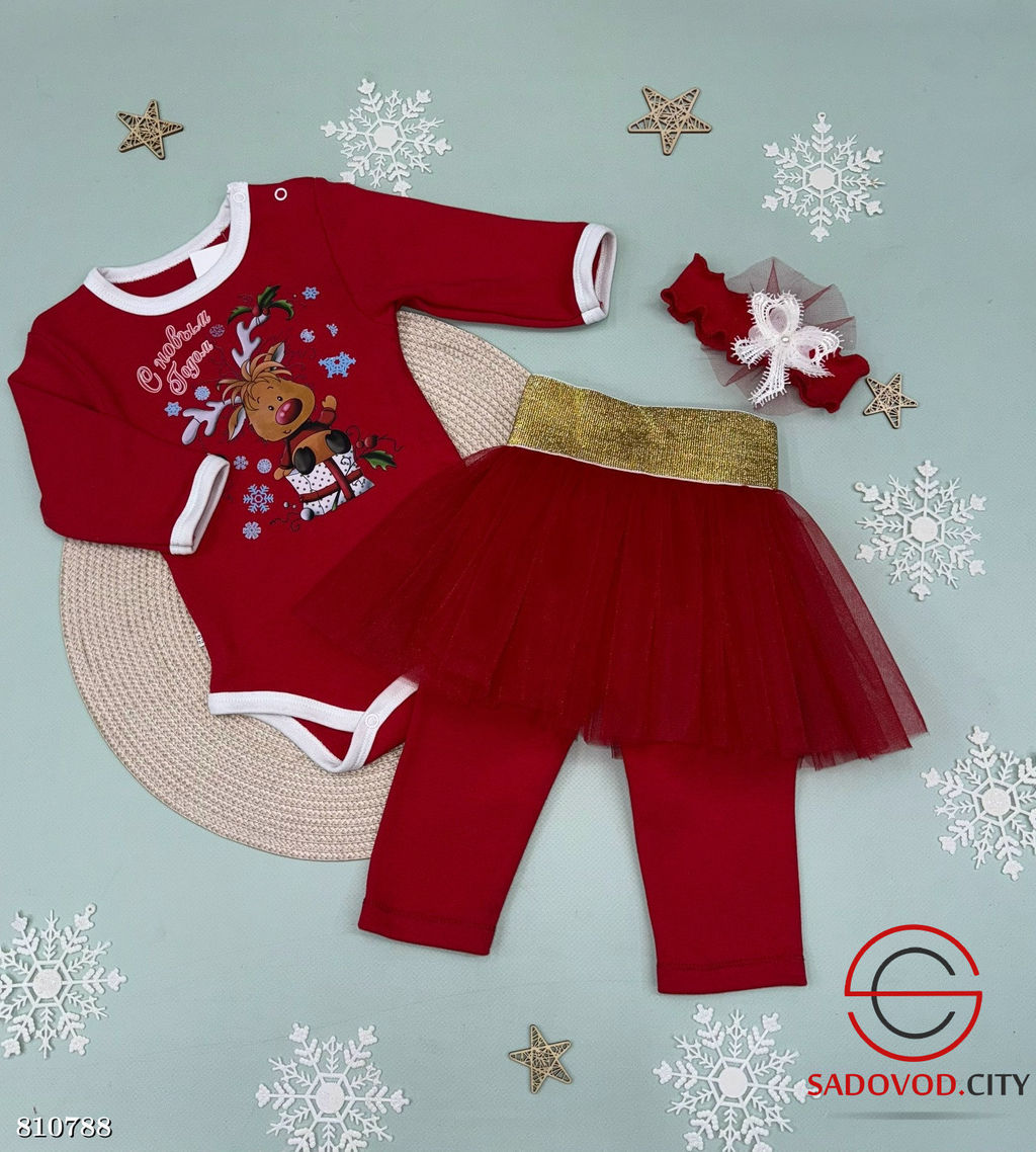 Боди с кнопками на плечике с юбкой, лосина и повязка на голову - Bruno фото 4