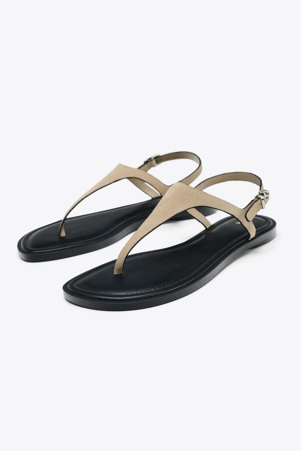 LEATHER BUCKLE-STRAP SANDALS - Zara фото 12