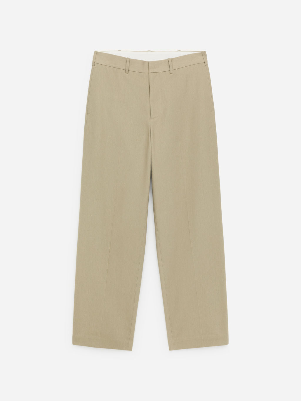 Pantalones anchos de algod?n y lino
