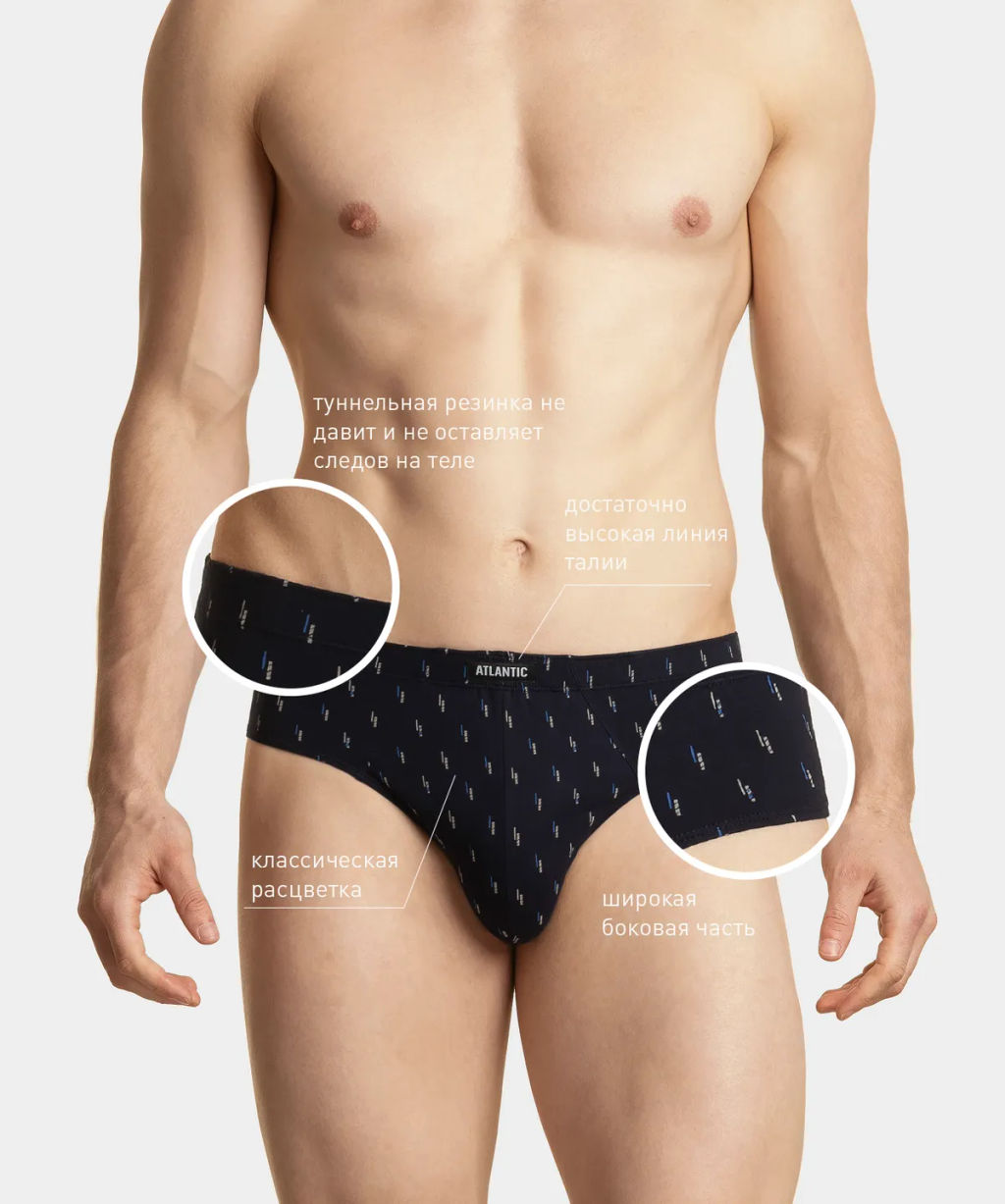 3MP-101/02 Трусы классика Line - набор 3 шт. серый + графитовый + черный - Atlantic фото 11