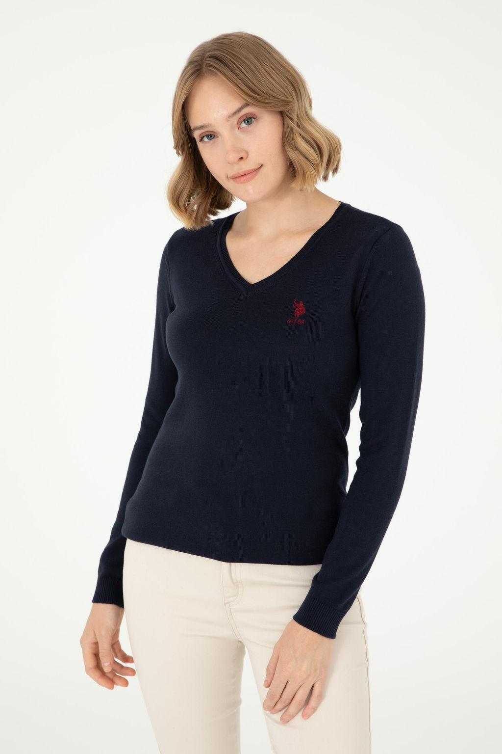 Женский темно-синий базовый свитер Неожиданная скидка в корзине - U.s. polo assn фото 10