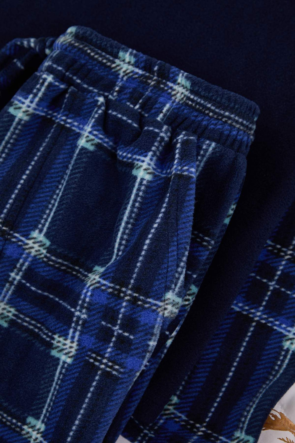 Lacivert Regular Fit Couple /Cift Ekose Desenli Polar Pijama Tak?m? TMNAW26PT00036 - Trendyolmilla фото 2