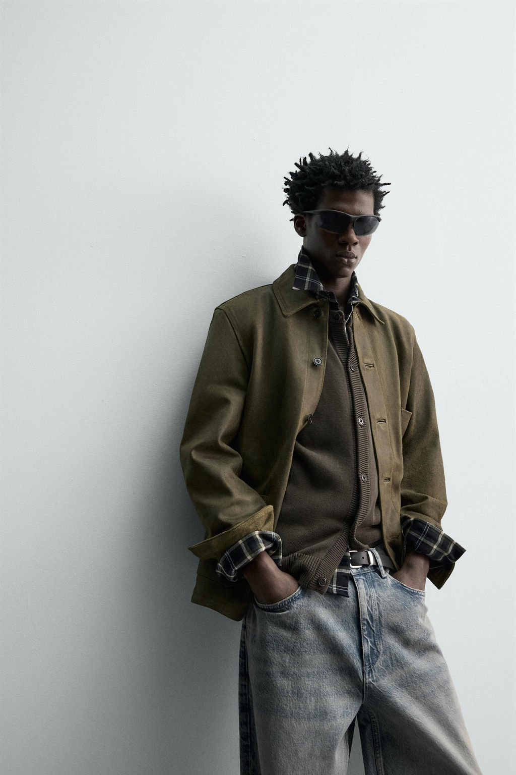 VINTAGE-EFFECT SUEDE LEATHER JACKET - Zara фото 6