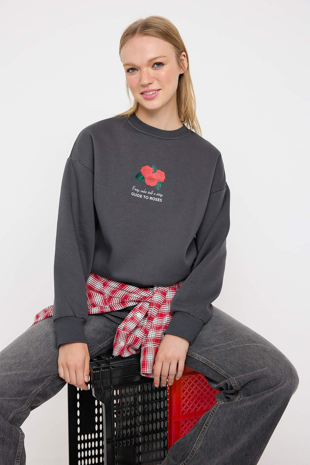 Teen Antrasit Orme Sweatshirt TWOAW26SW00063 - Trendyolmilla фото 2