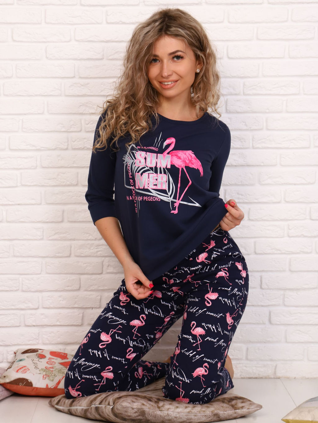 Костюм женский, модель 162, трикотаж (Фламинго, синий) - Ивановотекстиль фото 2