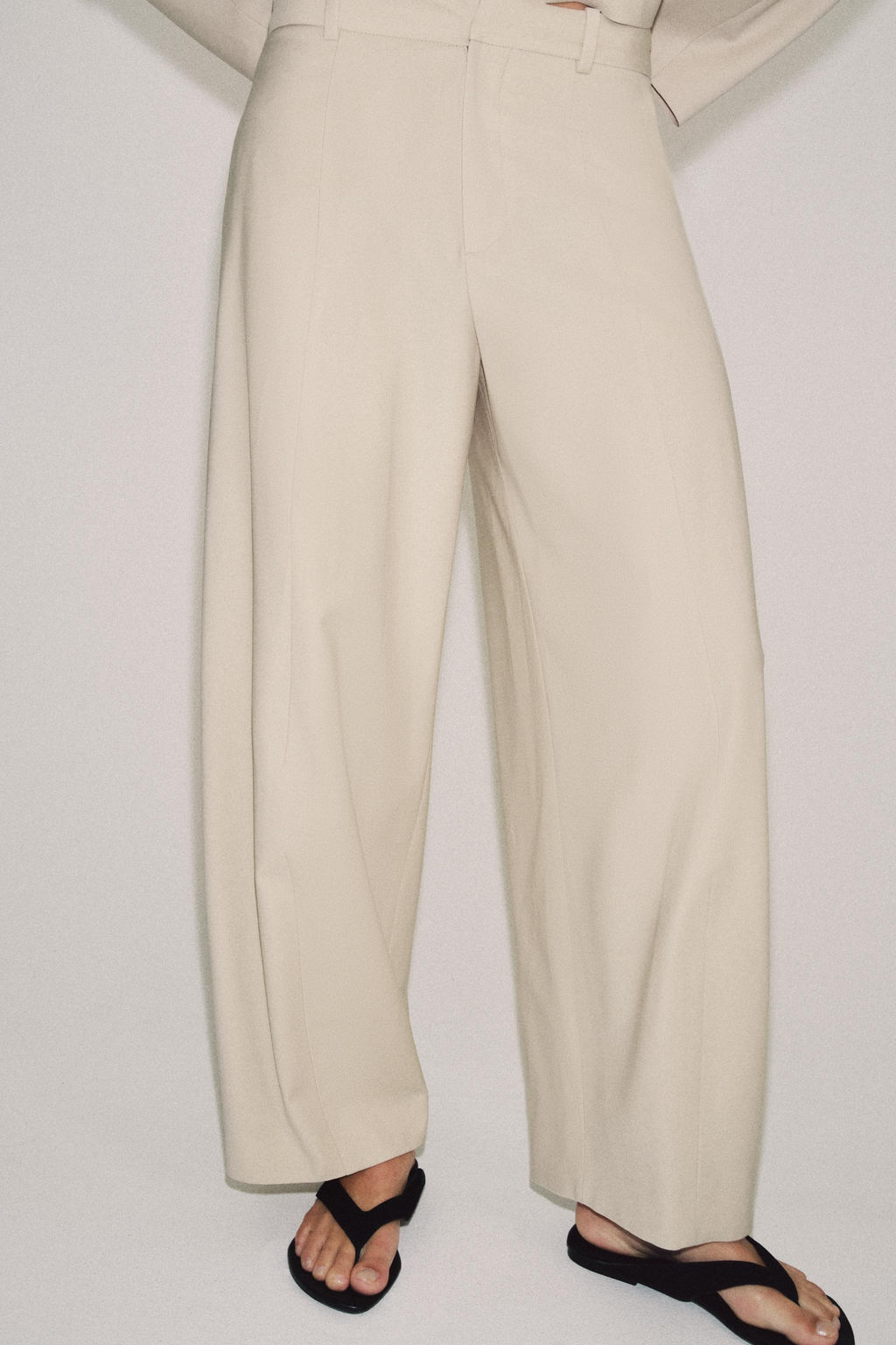 PANTAL?N BALLOON MEZCLA LANA ZW COLLECTION / Beige