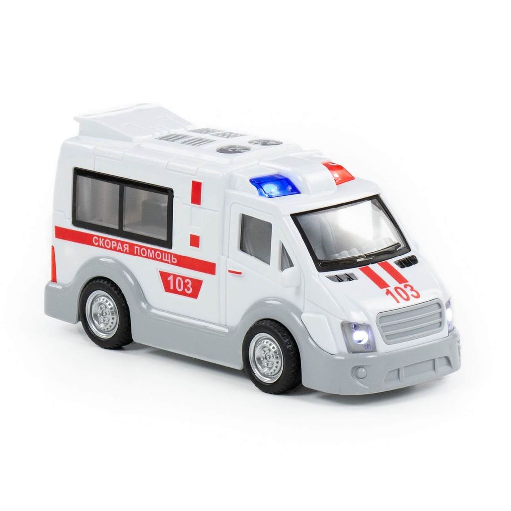 Скорая помощь, автомобиль инерционный (со светом и звуком) (в коробке) - Полесье фото 4