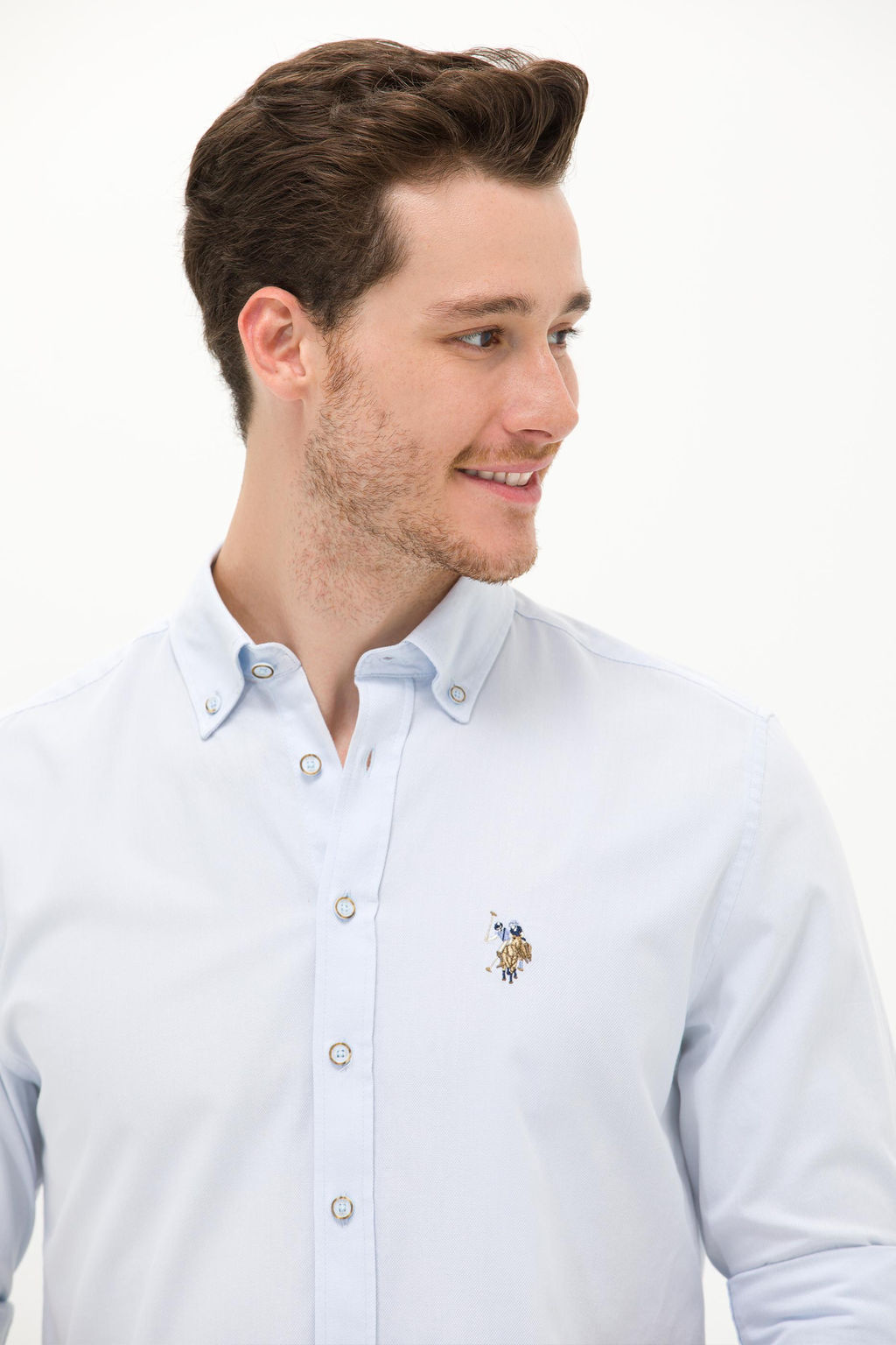 Мужская голубая рубашка с длинным рукавом - U.s. polo assn фото 2