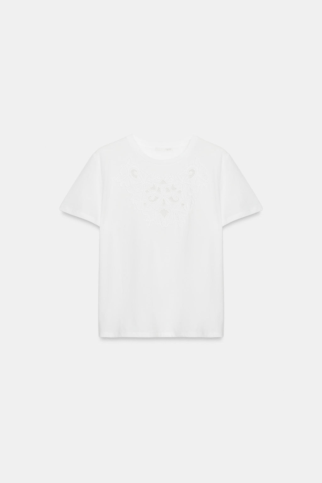 CAMISETA BORDADOS ALGOD?N / Blanco - Zara фото 8