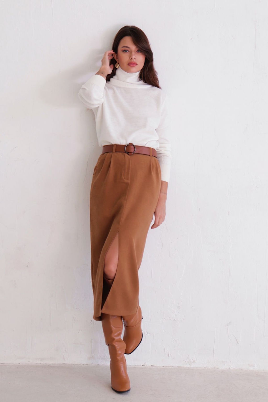 10886 Юбка миди-макси camel - Martichelli фото 4