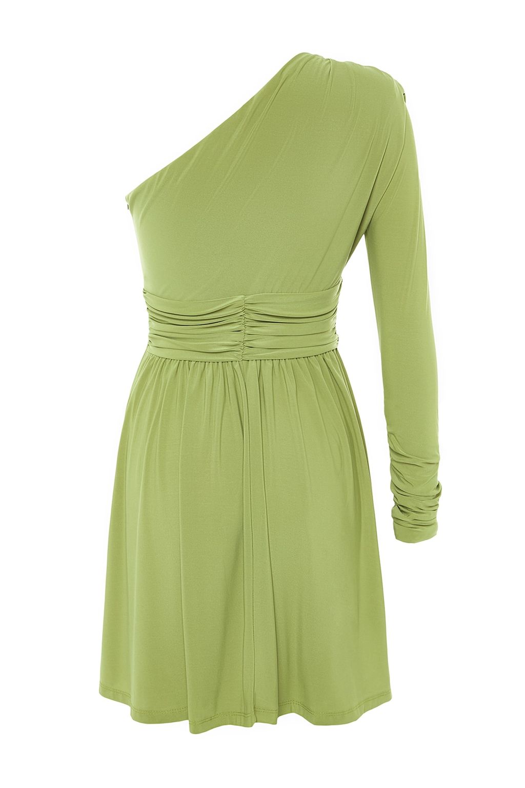 Trendyolmilla Ac?k Yesil A-Kesim Pencere/Cut Out Detayl? Orme K?sa S?k Abiye Elbise TPRSS23EL00032 фото 8